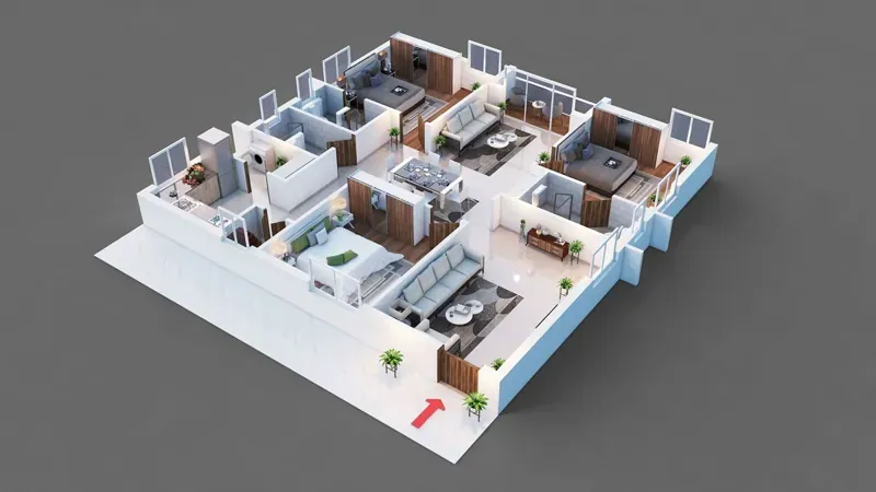2 BHK floor plan for Prestige Grove Hills Whitefield East Bangalore